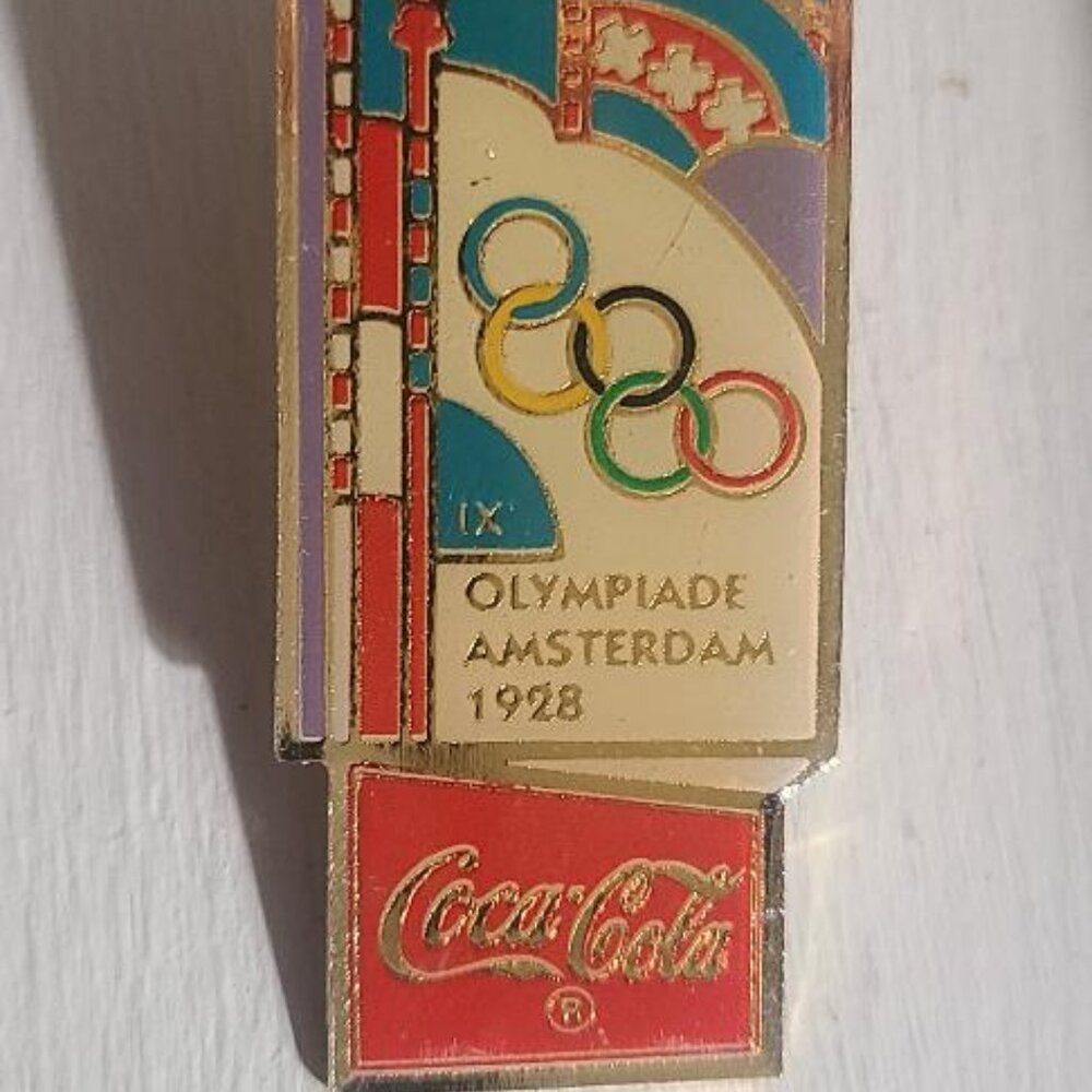 Coca Cola Amsterdam Olympics Retro Vintage 1990 Lapel Pin